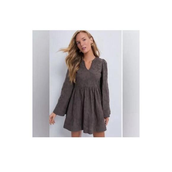 Tuckernuck Hyacinth House Brown Becca Bell-Sleeved Mini Dress NWT Extra Small XS - Picture 2 of 6